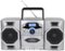 Emerson - Portable CD Player Boombox with Cassette Player, AM/FM Radio, MP3 AUX Input, Detachable Speakers (EPB-4000-SL) - Silver-Front_Standard
