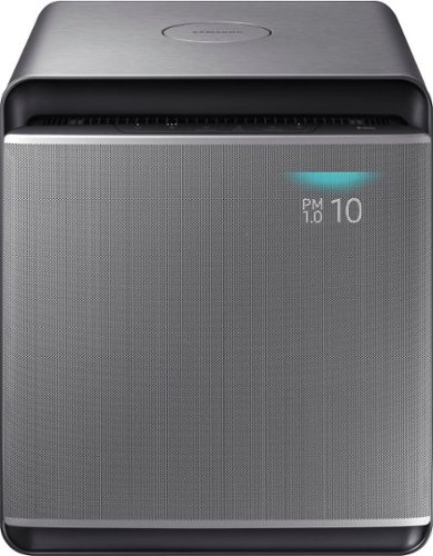 Samsung - Cube Smart Air Purifier with Wind-Free Air Purification - Honed Silver-Front_Standard 