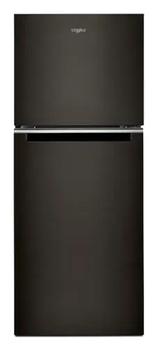 Front. Whirlpool - 11.6 Cu. Ft. Top-Freezer Counter-Depth Refrigerator with Infinity Slide Shelf - Black Stainless Steel.