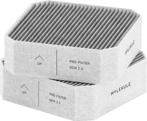 Molekule - Pre-Filter (2-Pack) for Air - Pollutant-Destroying Air Purifier - 600 sq. ft. - Gray