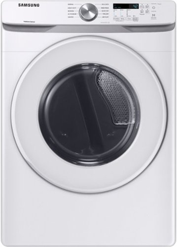 Photos - Tumble Dryer Samsung  7.5 Cu. Ft. Stackable Electric Dryer with Long Vent Drying - Whi 