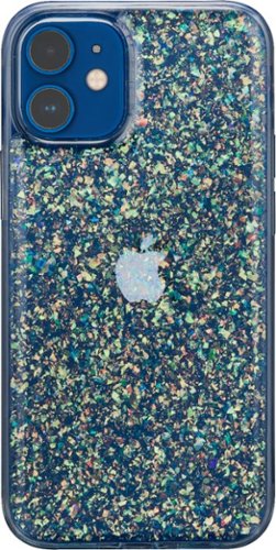Platinum™ - Hard-Shell Case for Apple iPhone® 12 mini - Clear/Glitter