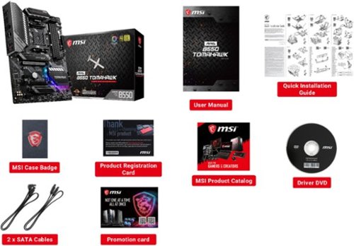 MSI B550 TOMAHAWK (Socket AM4) USB-C Gen2 AMD ATX GAMING Motherboard - Black BUY ONLINE