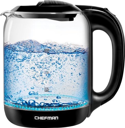 Chefman 1.7 Liter Electric Glass Tea Kettle w/ Auto Shut-Off - Black