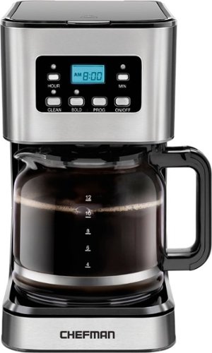 CHEFMAN - 12-Cup Coffee Maker with Digital Electric Brewer - Stainless Steel