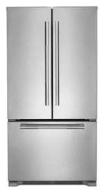 JennAir - RISE 21.9 Cu. Ft. French Door Counter-Depth Refrigerator with Gourmet Bay drawer and TriSensor Climate Control - Stainless steel - Front_Standard