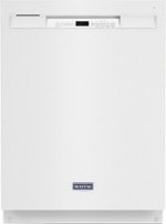 Maytag - 24" Front Control Built-In Dishwasher with Stainless Steel Tub, Dual Power Filtration, 50 dBA - White - Front_Standard