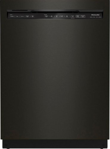 

KitchenAid - 24" Front Control Built-In Dishwasher with Stainless Steel Tub, PrintShield Finish, 3rd Rack, 39 dBA - Black Stainless with PrintShield Finish