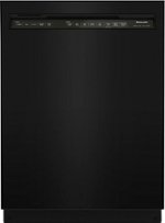 KitchenAid - 24" Front Control Built-In Dishwasher with Stainless Steel Tub, ProWash Cycle, 3rd Rack, 39 dBA - Black - Front_Standard