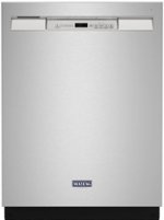 Maytag - 24" Front Control Built-In Dishwasher with Stainless Steel Tub, Dual Power Filtration, 50 dBA - Stainless steel - Front_Standard
