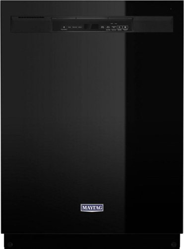Maytag - 24" Front Control Built-In Dishwasher with Stainless Steel Tub, Dual Power Filtration, 50 dBA - Black