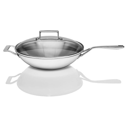 JennAir - Flat Bottom Wok for Cooking - Silver