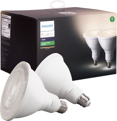 Philips - Geek Squad Certified Refurbished Hue White PAR-38 Smart LED Bulb (2-Pack) - White