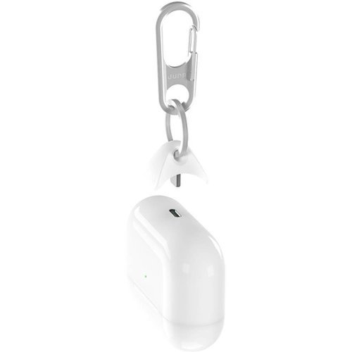 JURA Carabiner with Anchor for Apple AirPods, AirPods Pro, and AirPods 2nd and 3rd Generation (Lighting Charging Case) - Silver WORLDWIDE DELIVERY