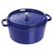 Staub - Cast Iron 13.25-qt Round Cocotte - Dark Blue-Angle_Standard