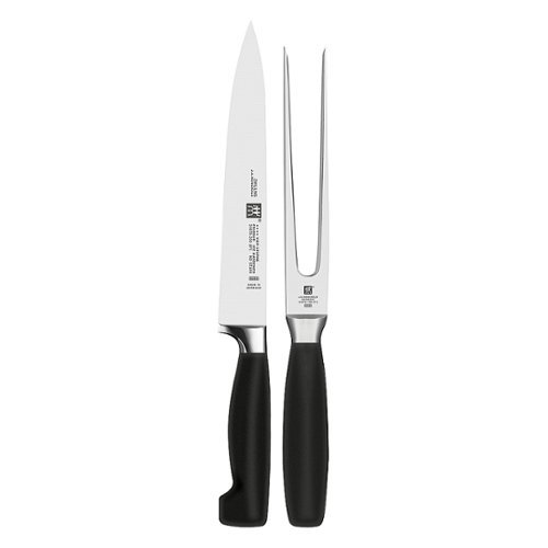ZWILLING - Henckels Four Star 2-pc Carving Knife & Fork Set - Stainless Steel
