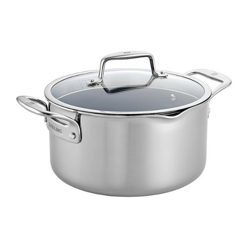 ZWILLING - Clad CFX 6-qt Stainless Steel Ceramic Nonstick Dutch Oven - Silver