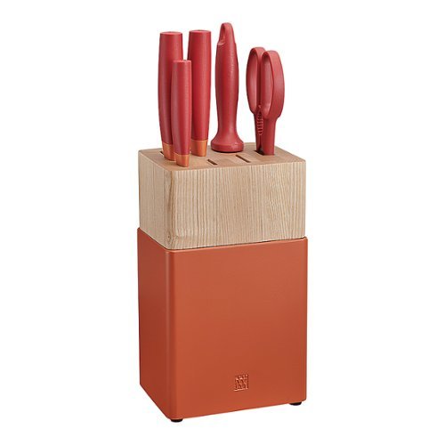 ZWILLING - Now S 6-pc Knife Block Set - Granada Orange-Angle_Standard 