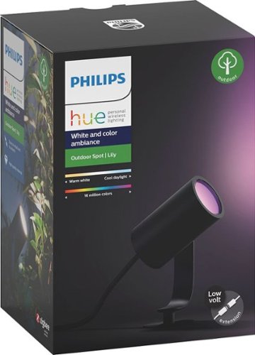Philips - Geek Squad Certified Refurbished Hue White and Color Ambiance Lily Outdoor Spotlight Extension Kit - Multicolor