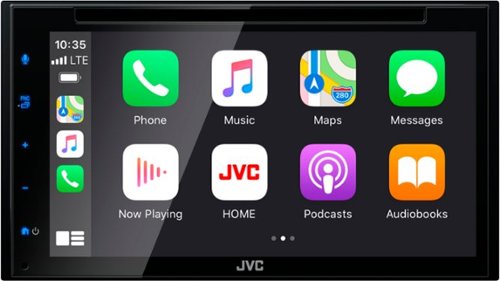  JVC - 6.8&quot; - AndroidAuto/Carplay Built-In Bluetooth - In Dash CD/DVD/DM Receiver - Black