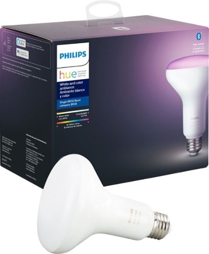 Philips - Geek Squad Certified Refurbished Hue BR30 Bluetooth Smart LED Bulb - White and Color Ambiance