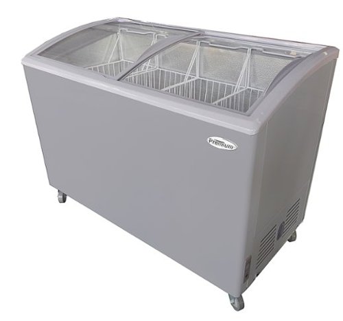 Premium Levella - 9.5 Cu Ft  Chest Freezer with Curved Glass Top - White