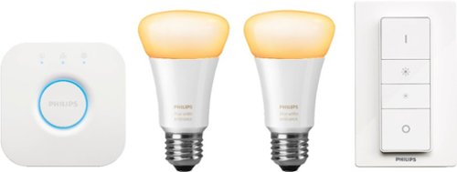 Philips - Geek Squad Certified Refurbished Hue White Ambiance A19 Bluetooth Smart LED Bulb Kit