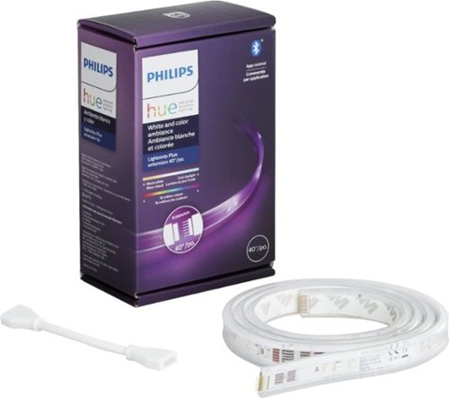Philips - Geek Squad Certified Refurbished Hue White and Color Ambiance Lightstrip Plus 1m Extension with Bluetooth