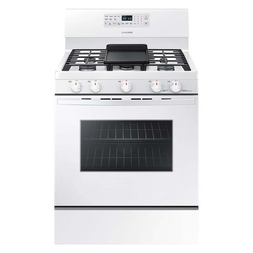 Samsung - 5.8 Cu. Ft. Freestanding Gas Convection Range with Self-High Heat Cleaning - White