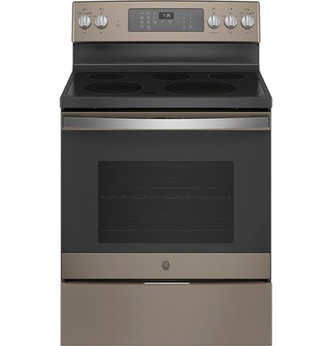 GE - 5.3 Cu. Ft. Freestanding Electric Convection Range with Self-Steam Cleaning and No-Preheat Air Fry - Slate