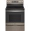 GE - 5.3 Cu. Ft. Freestanding Electric Convection Range with Self-Steam Cleaning and No-Preheat Air Fry - Slate-Front_Standard