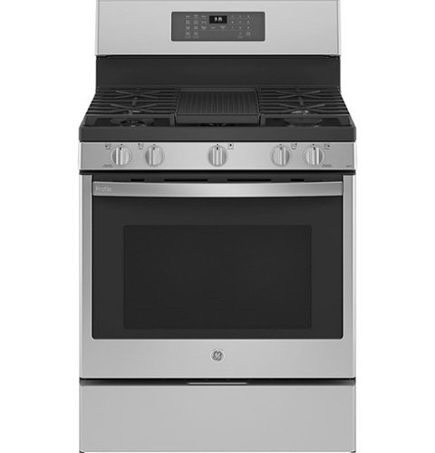 GE Profile - 5.6 Cu. Ft. Freestanding Smart Gas True Convection Range with Hot Air Fry - Stainless Steel-Front_Standard 
