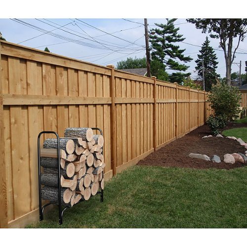  Pure Garden - Steel Wood Pile Holder for Stacking Cut Logs for Indoor/Outdoor Use, Fireplaces, Firepits, Backyard By Home-Complete - Black
