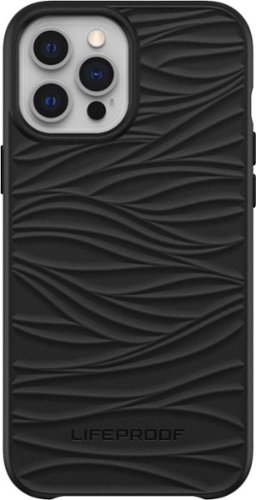 LifeProof WAKE - Back cover for cell phone - ocean-based recycled plastic - black - ultra thin with mellow wave pattern - for Apple iPhone 12 Pro Max