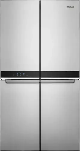 Front. Whirlpool - 19.4 Cu. Ft. 4-Door French Door Counter-Depth Refrigerator with Flexible Organization Spaces - Stainless Steel.