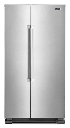 Maytag - 25 Cu. Ft. Side-by-Side Freestanding Refrigerator, Fingerprint Resistant - Stainless Steel