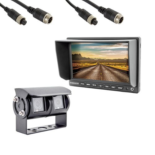 EchoMaster - Dual View AHD Backup Camera with Night Vision and Dual Input 7” AHD Monitor Kit - Black