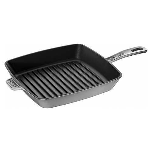 Staub - Cast Iron 10-inch Square Grill Pan - Graphite Grey-Angle_Standard 