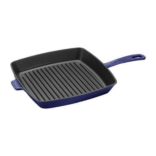 Staub - Cast Iron 12-inch Square Grill Pan - Dark Blue-Angle_Standard 