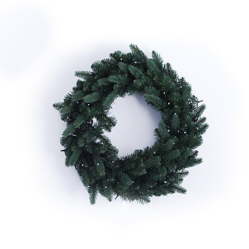 Twinkly - Smart Pre-lit Wreath 50 RGB + W LED Lights - Green-Front_Standard 
