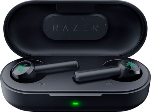 Razer - Hammerhead True Wireless Bluetooth Earbuds: Low-Latency - Water Resistant - Bluetooth 5.0 Auto Pairing - Black-Front_Standard 