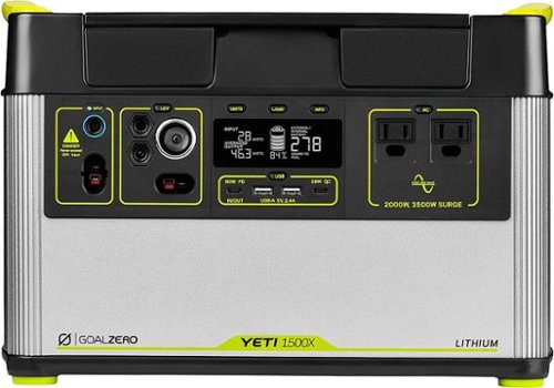 Goal Zero - Yeti 1500X Battery-Powered Portable Generator (1516 Wh Capacity) - Silver/Black-Front_Standard 