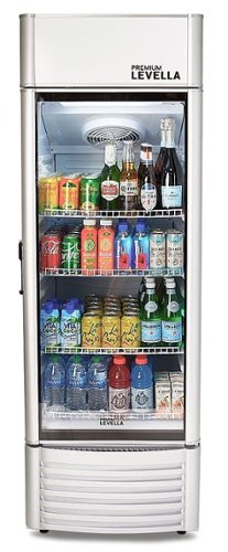 Premium Levella - 9 cu. ft. 1-Door Commercial Merchandiser Refrigerator Glass-Door Beverage Display Cooler - Silver