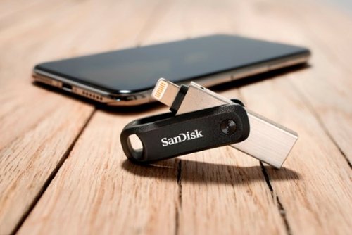SanDisk iXpand Flash Drive Go 64GB USB 3.0 Type-A to Apple Lightning for iPhone & iPad - Black / Silver SHOP ONLINE