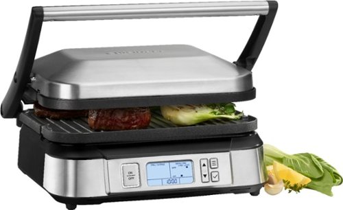 Cuisinart - Countertop Indoor Contact Griddler with Smoke-Less Mode GR-6S - Stainless Steel