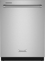 KitchenAid - 24" Top Control Built-In Dishwasher with Stainless Steel Tub, PrintShield Finish, 3rd Rack, 39 dBA - Stainless steel - Front_Standard