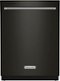 KitchenAid - 24" Front Control Built-In Dishwasher with Stainless Steel Tub, ProWash Cycle, 3rd Rack, 39 dBA - Black Stainless Steel-Front_Standard