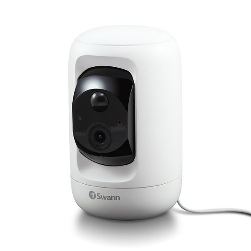 Swann - 1080p Powered WiFi Pan & Tilt Camera, w/ Siren & 2-way Audio - White