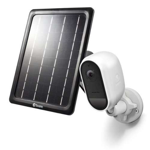 Swann - Indoor/Outdoor Wire-Free Smart Security Camera w/Solar Panel & Outdoor Mounting Stand - White-Front_Standard 