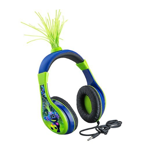 KIDdesigns - eKids Trolls World Tour Glow in the Dark Wired Over the Ear Headphones - green